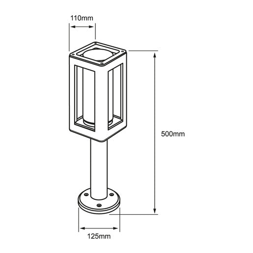 Mini Poste Exterior 60H3429MVN Oberon