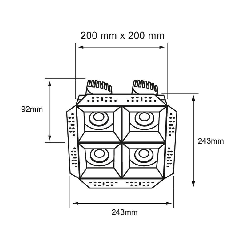 Luminaria de Empotrar en Techo Comercial CO1176NBCA Construlita