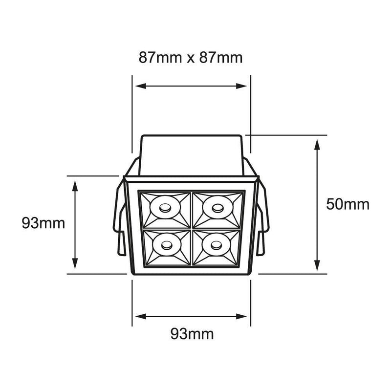 Luminaria de Empotrar en Techo Comercial CO1270BBCA Construlita