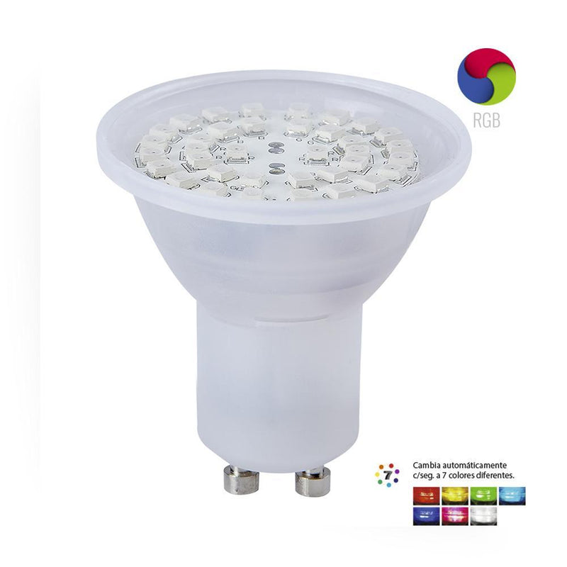 Foco Led GU10-SMDLED/3WRGB