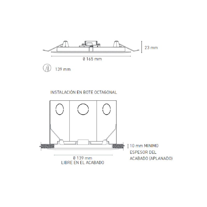 Empotrado Interior Modelo L6359-130 Luna 9 Flat Estándar 9W 6000 K Blanca Proveedor Magg
