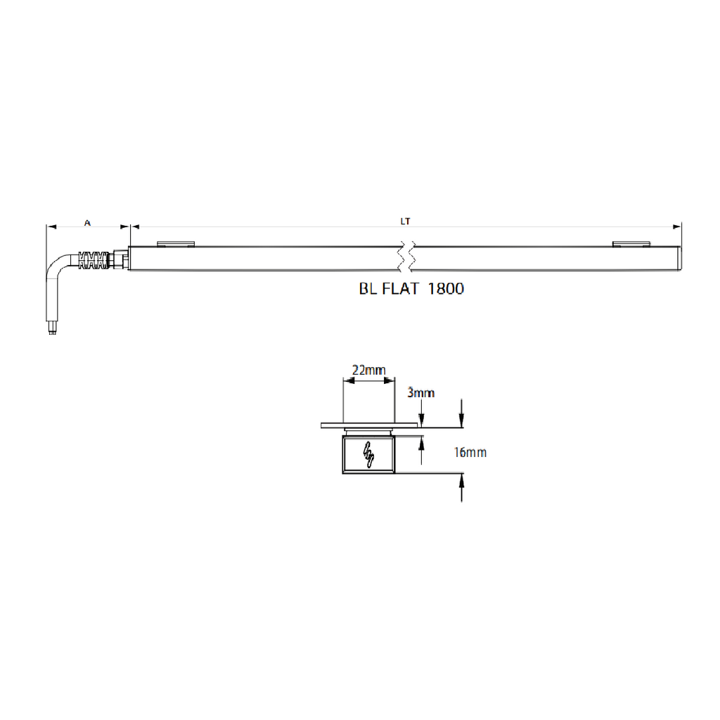 Lámpara lineal tira LED BL FLAT 1800 Potencia alta 35W luz neutra 4000K  Blanco L6419-1I0 Magg