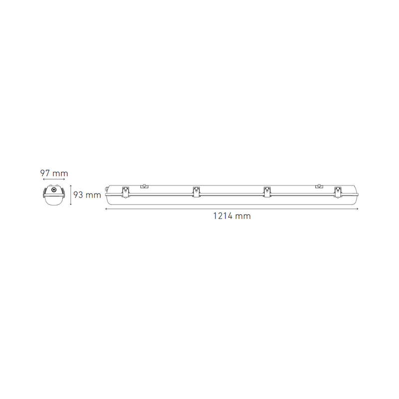 A Prueba de Vapor Modelo L6854-5I0 Gamma Led 1200 60 Transparente 60W 120cm 4000 K Proveedor Magg