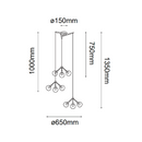 Colgante Interior BRANCHE Q16509-BK Proveedor Quor Iluminación